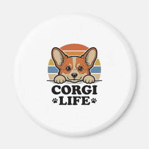 Corgi Life Shirt Vintage Engraving Dog Lover Art_1 Magnet