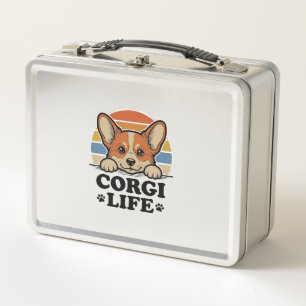 Corgi Life Shirt Vintage Engraving Dog Lover Art_1 Metal Lunch Box