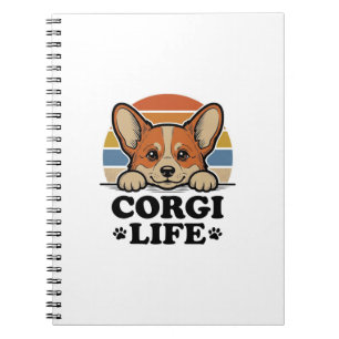 Corgi Life Shirt Vintage Engraving Dog Lover Art_1 Notebook