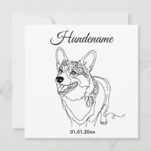Corgi Line Art personalized dog