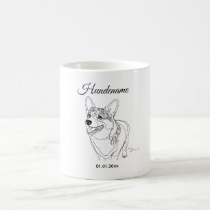 Corgi Line Art personalized dog Coffee Mug