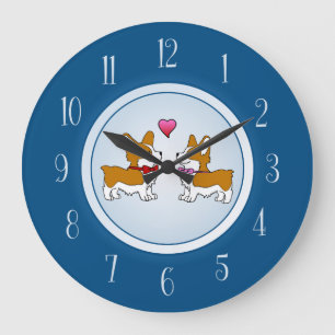 Corgi Love Large Clock