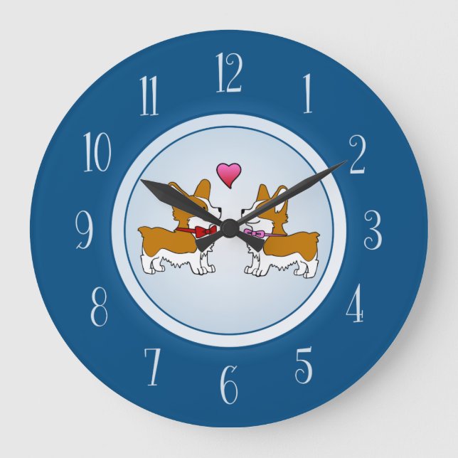 Corgi Love Large Clock (Front)