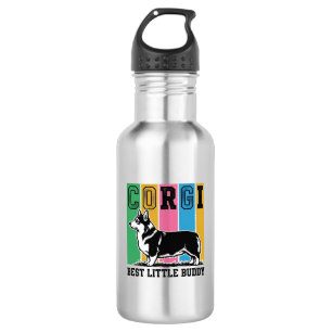 Corgi Love Shirt Vintage Engraving Dog Silhouette_ 532 Ml Water Bottle
