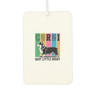 Corgi Love Shirt Vintage Engraving Dog Silhouette_ Car Air Freshener