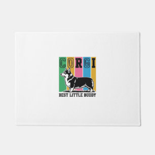 Corgi Love Shirt Vintage Engraving Dog Silhouette_ Doormat