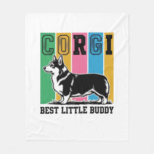 Corgi Love Shirt Vintage Engraving Dog Silhouette_ Fleece Blanket