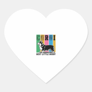 Corgi Love Shirt Vintage Engraving Dog Silhouette_ Heart Sticker