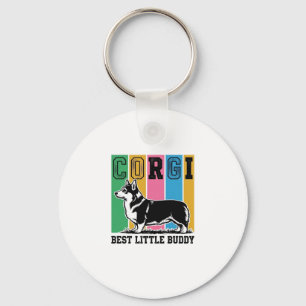 Corgi Love Shirt Vintage Engraving Dog Silhouette_ Key Ring