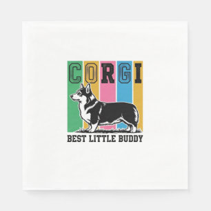 Corgi Love Shirt Vintage Engraving Dog Silhouette_ Napkin