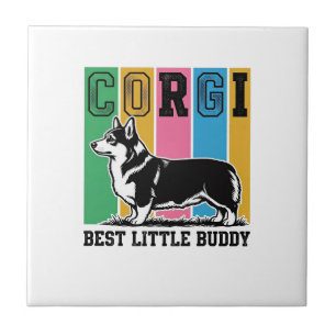 Corgi Love Shirt Vintage Engraving Dog Silhouette_ Tile