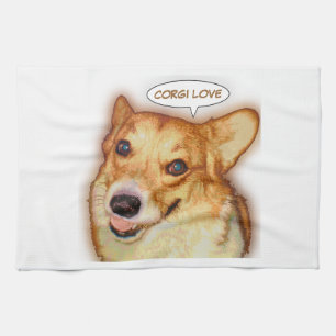 Corgi Love Tea Towel
