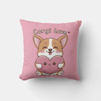 Corgi Love Throw Pillow
