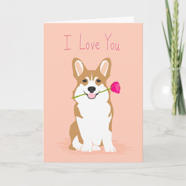 Corgi Love Valentines card (Front)