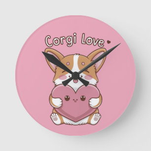 Corgi Love Wall Clock