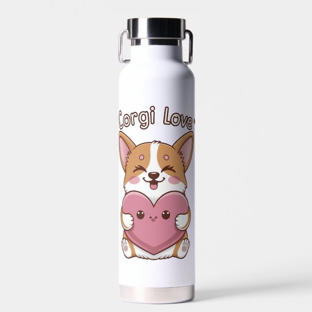 Corgi Love Water Bottle (Front)
