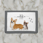 Corgi Love Watercolor Monogram Personalised   Trifold Wallet<br><div class="desc">This design may be personalised in the area provided by changing the photo and/or text. Or it can be customised by clicking Personalise this Template and then choosing the click to customise further option and delete or change the colour of the background, add text, change the text colour or style,...</div>