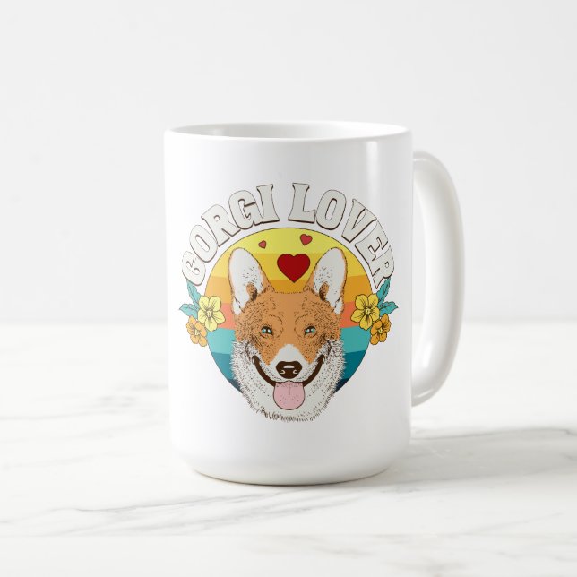 CORGI LOVER rainbow Coffee Mug (Front Right)