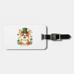 Corgi Lover Shamrock Happy St Patricks Day Luggage Tag
