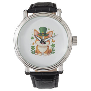 Corgi Lover Shamrock Happy St Patricks Day Watch