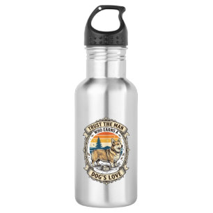 Corgi Lover Shirt Vintage Dog Dad Engraving Design 532 Ml Water Bottle