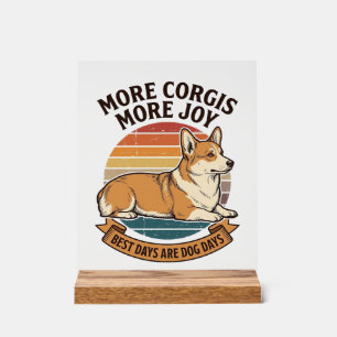 Corgi Lover Shirt Vintage Engraving Dog Quote Desi Acrylic Sign