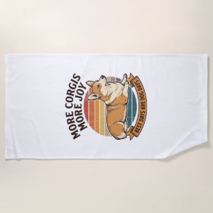 Corgi Lover Shirt Vintage Engraving Dog Quote Desi Beach Towel
