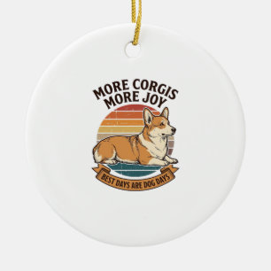 Corgi Lover Shirt Vintage Engraving Dog Quote Desi Ceramic Tree Decoration