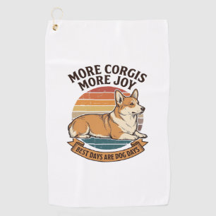 Corgi Lover Shirt Vintage Engraving Dog Quote Desi Golf Towel