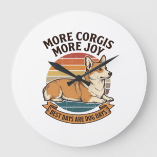 Corgi Lover Shirt Vintage Engraving Dog Quote Desi Large Clock