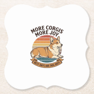Corgi Lover Shirt Vintage Engraving Dog Quote Desi Paper Coaster