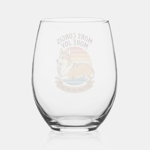 Corgi Lover Shirt Vintage Engraving Dog Quote Desi Stemless Wine Glass