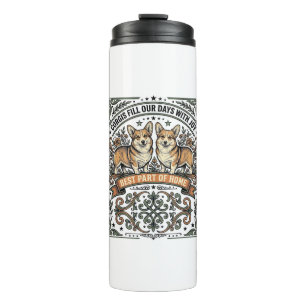 Corgi Lover Shirt Vintage Engraving Funny Dog Desi Thermal Tumbler
