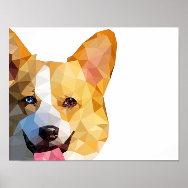 Corgi Low Poly Art Poster (Front)