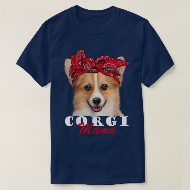 Corgi Mama Cute Corgi Dog Bandana  T-Shirt (Design Front)