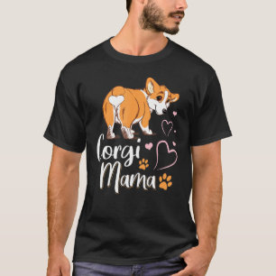 Corgi Mama Heart Paw Sign T-Shirt