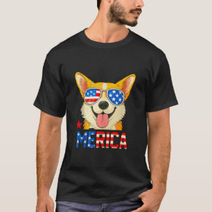 Corgi Merica 4th of July men Kids Boys Girls Dog P T-Shirt