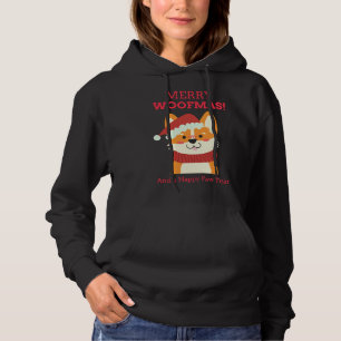Corgi Merry Woofmas And A Happy Paw Year Hoodie