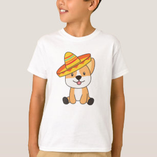 Corgi Mexico Sombrero Sweet Dogs For Children T-Shirt