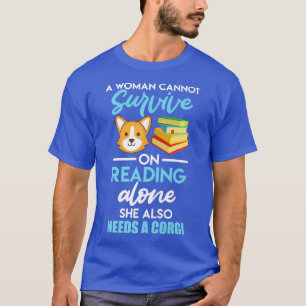 Corgi mistress reading and dogs Women Dog Owner  T-Shirt