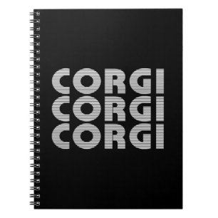 Corgi Modern White Text Notebook