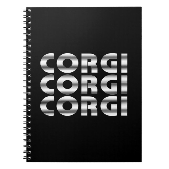 Corgi Modern White Text Notebook (Front)