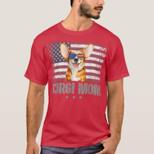 Corgi Mom RetroUSA 4th Of July Sunglass American F T-Shirt