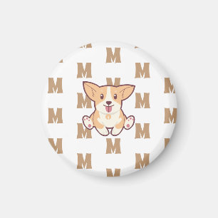 Corgi Monogram Pattern Magnet