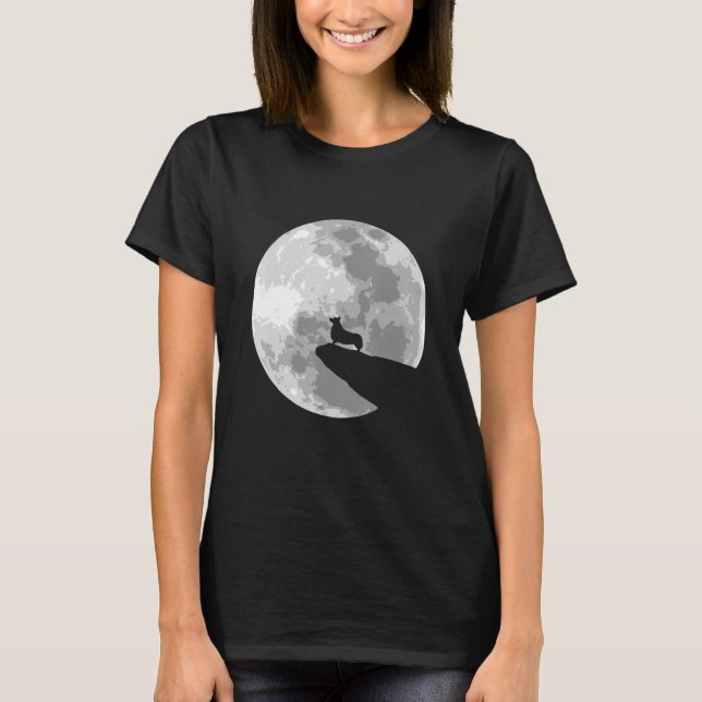 Corgi Moon Dog Halloween Costume T-Shirt (Front)