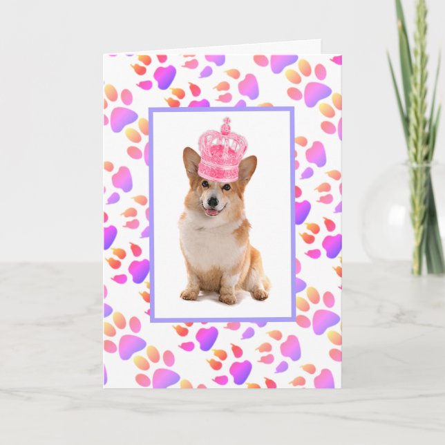 Corgi Mother's Day Folded Holiday Card (Front)