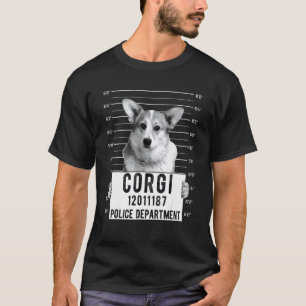 Corgi Mug Shot Criminal Dog T-Shirt