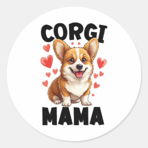 Corgi Mum - Cute Corgi Mama Classic Round Sticker