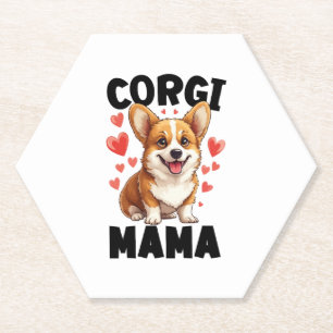 Corgi Mum - Cute Corgi Mama Paper Coaster