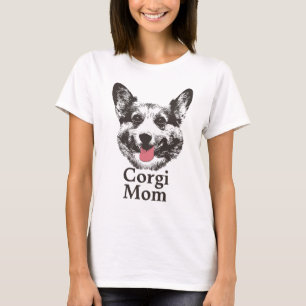 Corgi Mum Cute Dog Animal Face T-Shirt